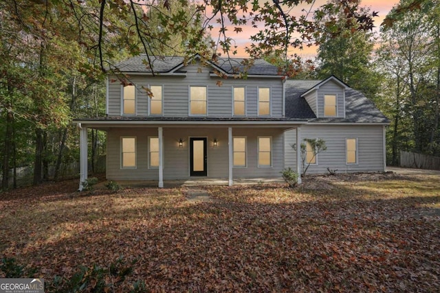 view of front of home with covered porch