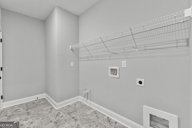 laundry room featuring washer hookup and hookup for an electric dryer