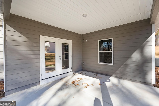 view of patio / terrace featuring french doors