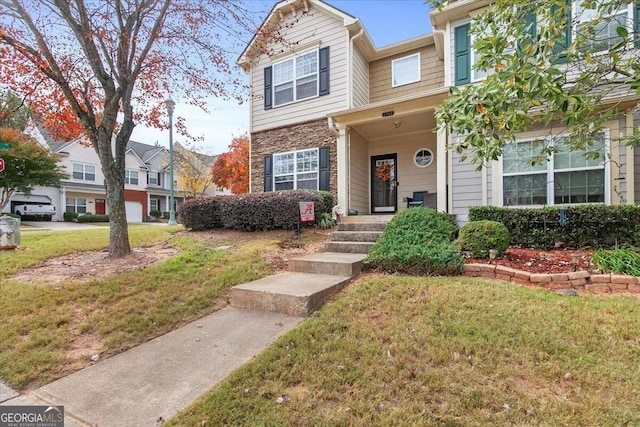 view of front of house with a front yard