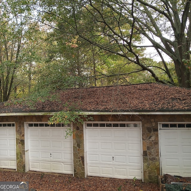 view of garage