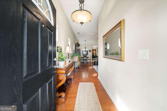 foyer featuring hardwood / wood-style floors