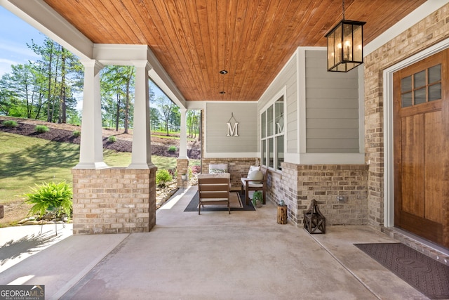 view of patio / terrace with a porch