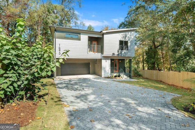 view of front of house with a garage