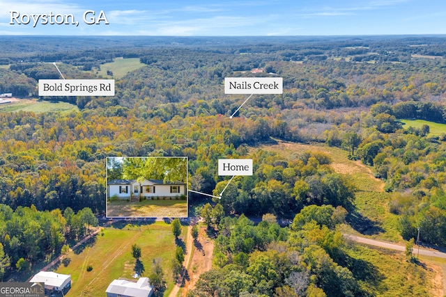 1000 Nails Creek Xing, Royston, GA 30662 - aerial view of property's location featuring a forest and property parcel outlined