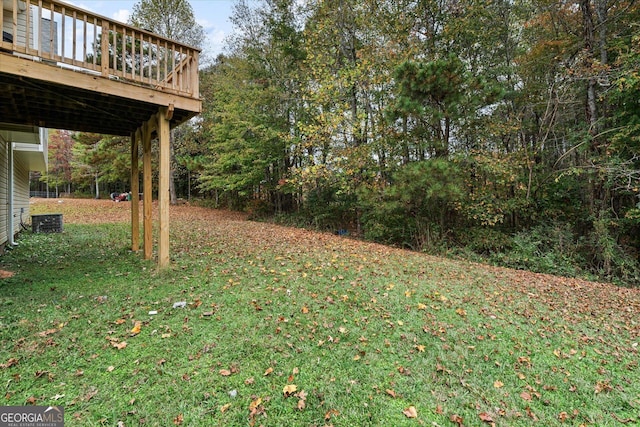 view of yard featuring a deck