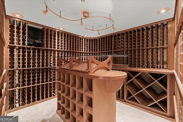 wine room featuring recessed lighting