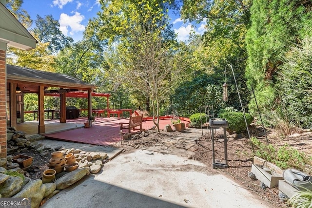 view of patio / terrace with a deck