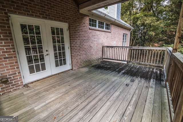 deck featuring french doors
