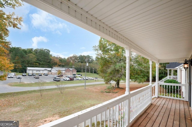 deck featuring a porch