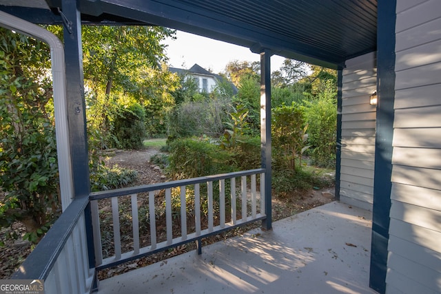 view of patio with a porch