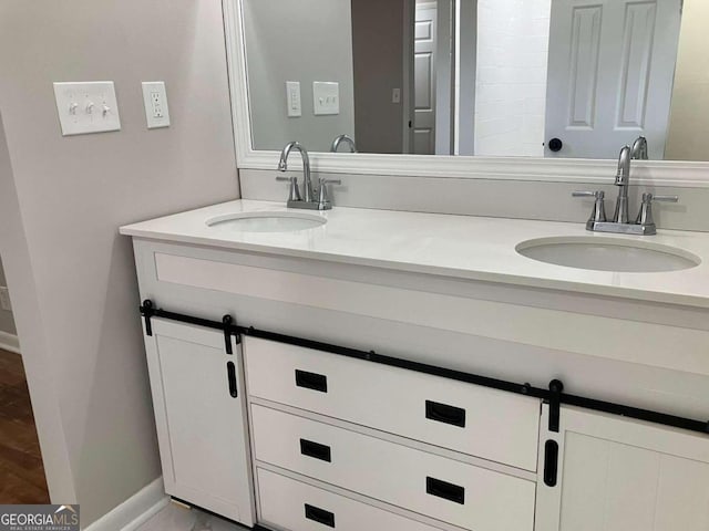 3666 Elkridge Dr, Decatur, GA 30032 - full bath featuring a sink, baseboards, and double vanity