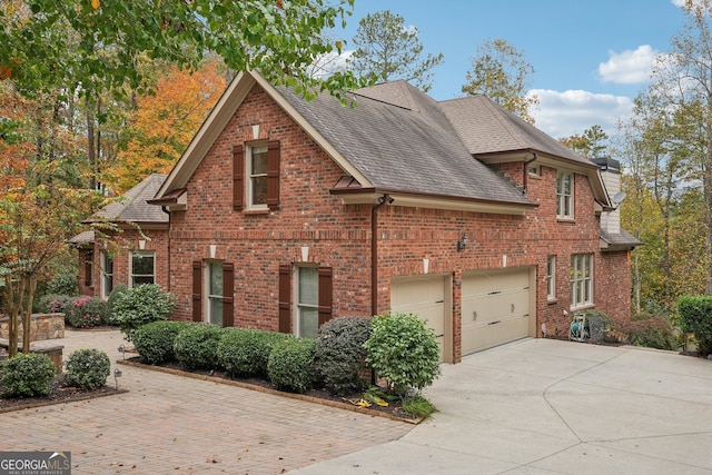 view of front of house with a garage