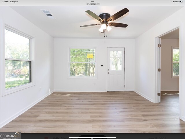 3363 Delmar Ln NW, Atlanta, GA 30331 - foyer featuring healthy amount of natural light, ceiling fan, and light wood finished floors