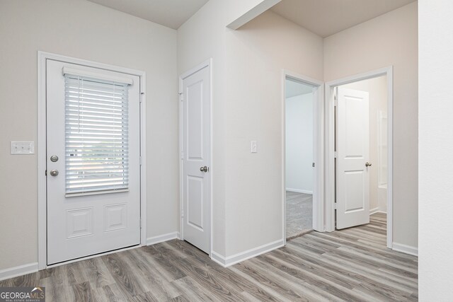 entryway featuring light wood-type flooring