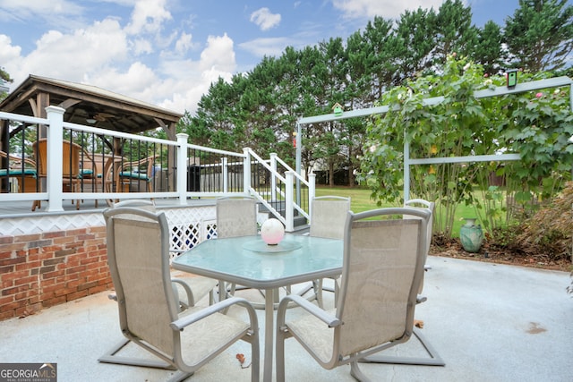 view of patio with a playground