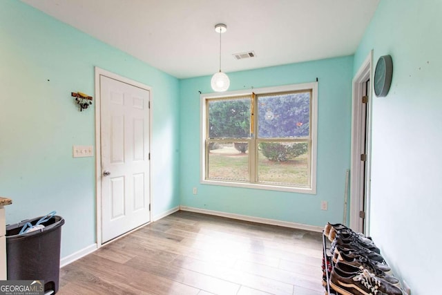 dining area with light wood-type flooring