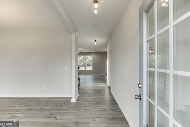 hallway featuring hardwood / wood-style floors