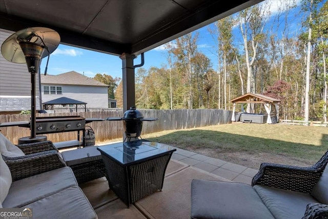 view of patio / terrace featuring a gazebo