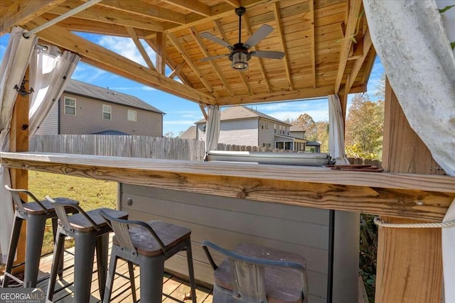 view of patio / terrace featuring ceiling fan