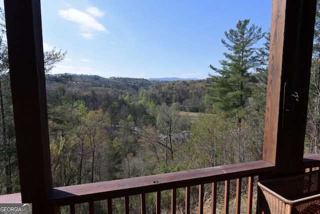 property view of mountains with a forest view