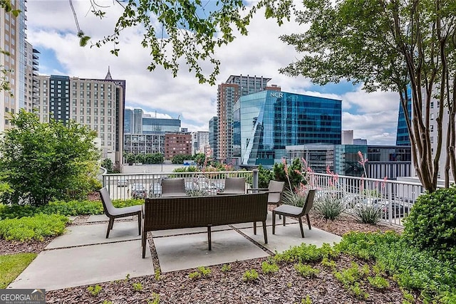 view of patio / terrace featuring an outdoor living space