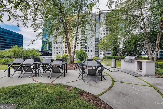 view of patio / terrace with area for grilling and exterior kitchen