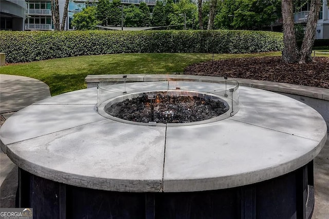 exterior space featuring a fire pit