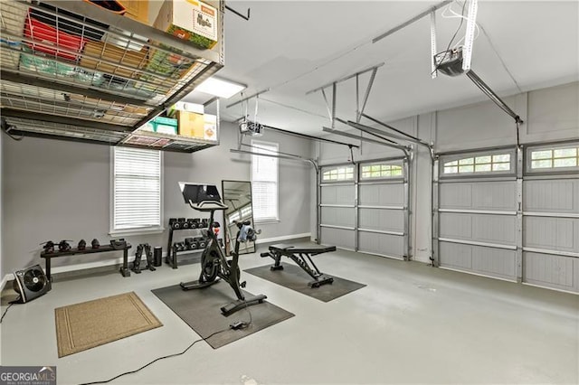 exercise room featuring a healthy amount of sunlight