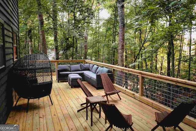 deck featuring an outdoor hangout area