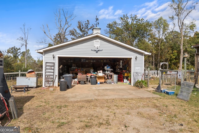 view of garage