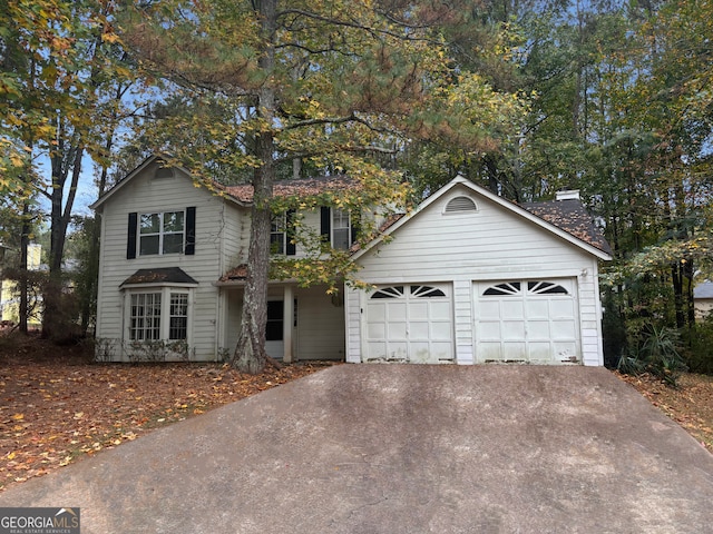 view of front facade with a garage