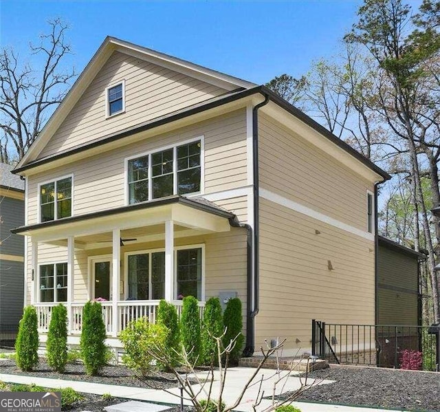 view of home's exterior with covered porch