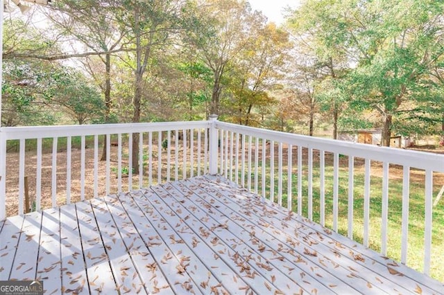 deck with a lawn