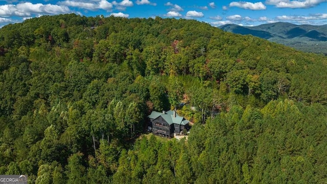 aerial view with a mountain view