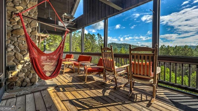 view of sunroom