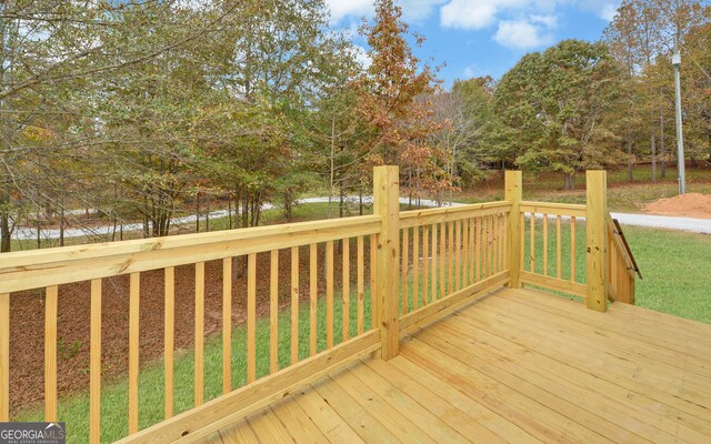 deck with a water view