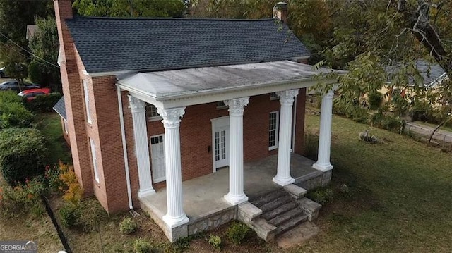 exterior space featuring covered porch