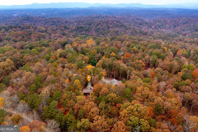 drone / aerial view with a mountain view