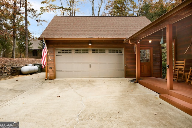 view of garage