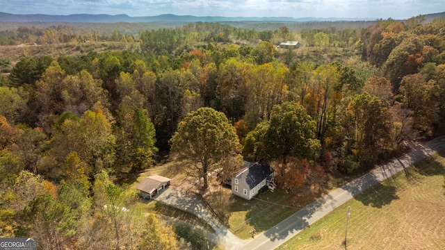 drone / aerial view with a mountain view