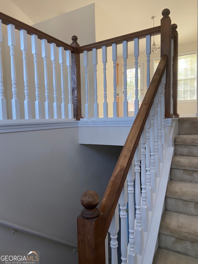 stairs with a wealth of natural light