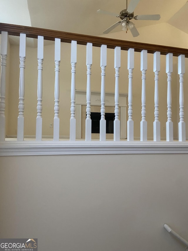 6995 Pine Shadow Way, Winston, GA 30187 - stairs with ceiling fan