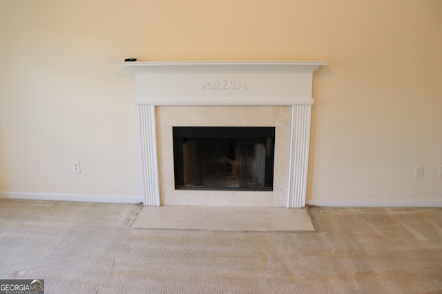 interior details featuring carpet flooring