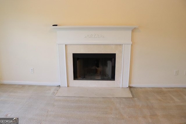 6995 Pine Shadow Way, Winston, GA 30187 - detailed view of carpet flooring and a fireplace with flush hearth
