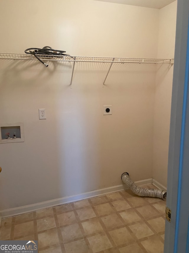 laundry room with electric dryer hookup and washer hookup