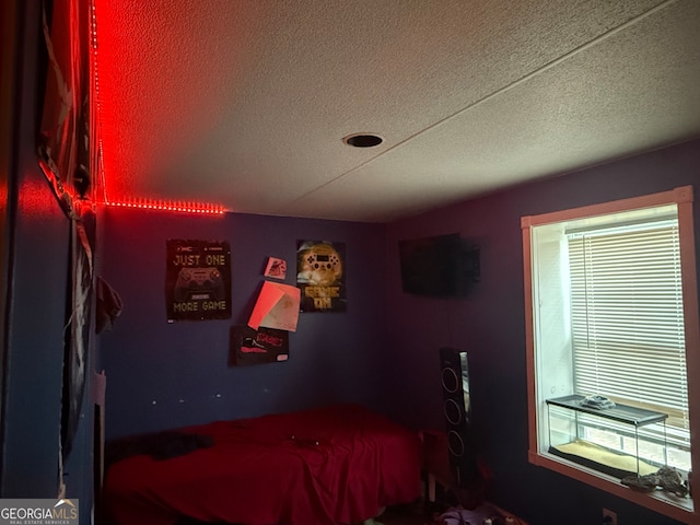 bedroom with a textured ceiling