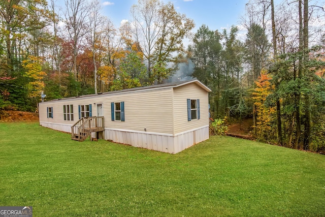 exterior space featuring a yard