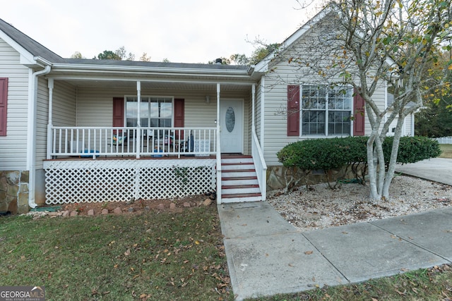 view of front of home with a porch