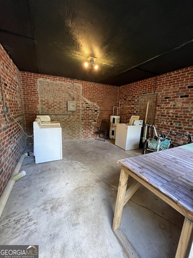121-123 E King Ave, Kingsland, GA 31548 - view of patio featuring washer / dryer, exterior kitchen, and electric water heater